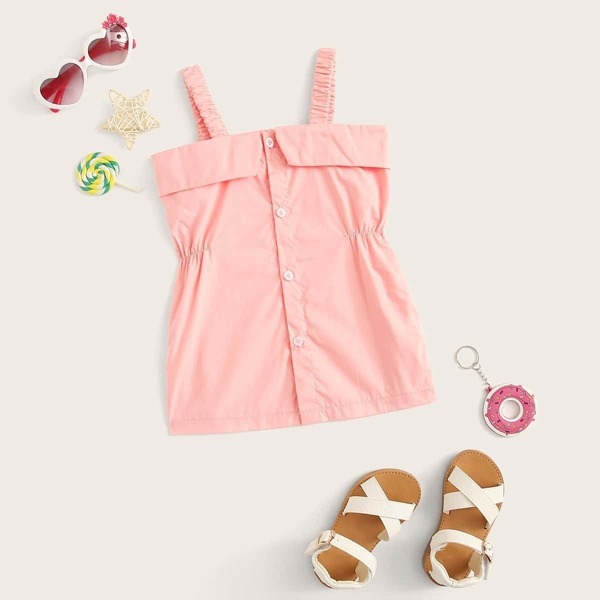 

Toddler Girls Solid Button Front Slip Dress