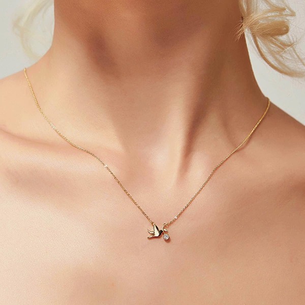 

Bird Pendant Chain Necklace 1pc, Gold