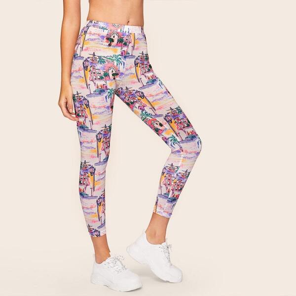

Landscape Painting Crop Leggings