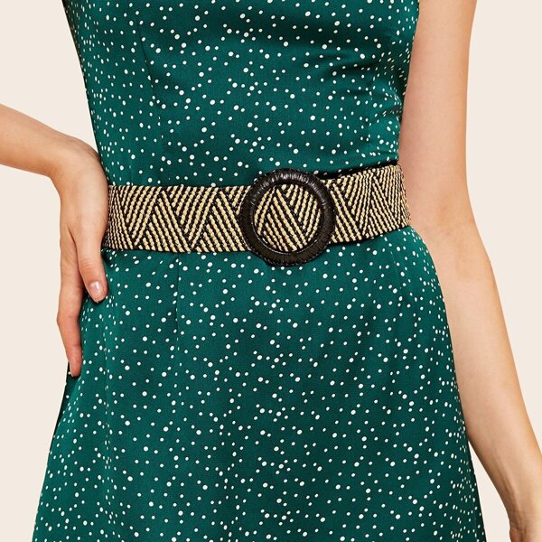 

Round Buckle Woven Belt