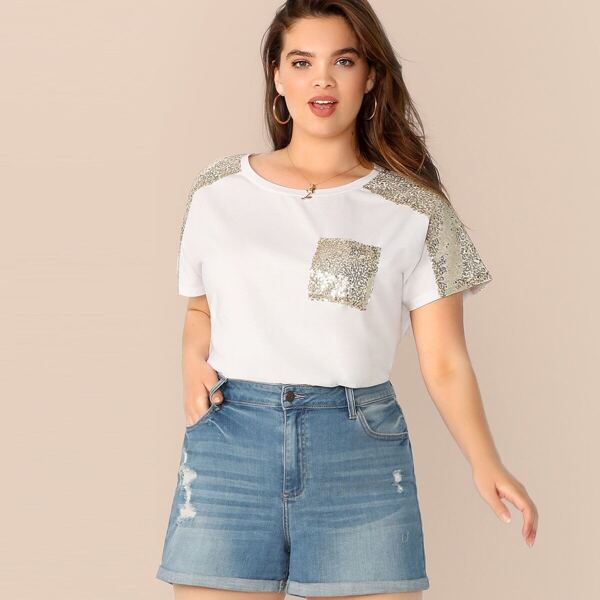 

Plus Contrast Sequin Tee