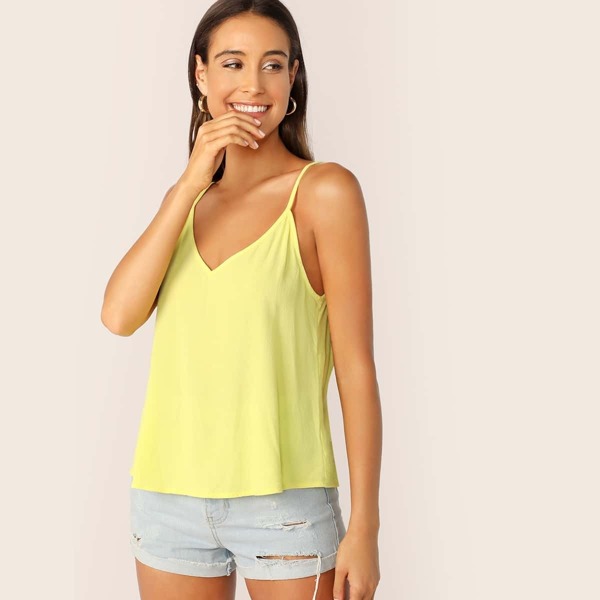 

Double V-neck Solid Cami Top