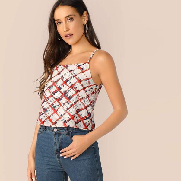 

Grid Print Cami Top