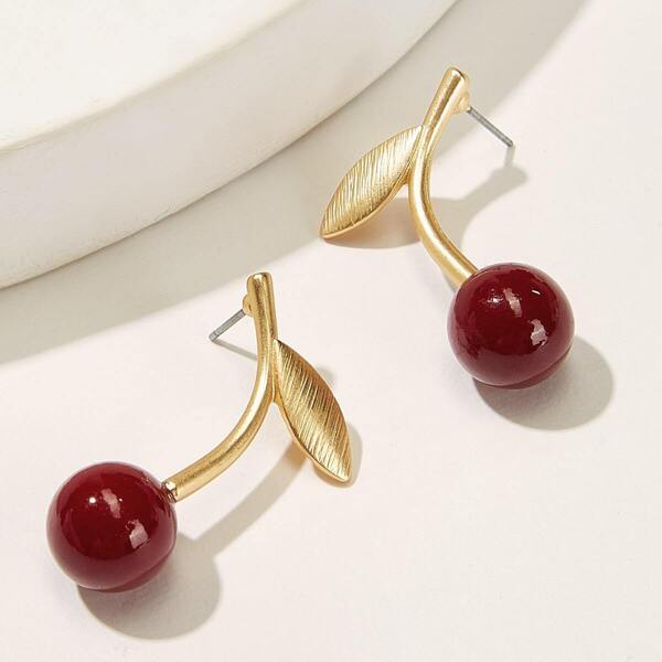 

Cherry Design Stud Earrings 1pair