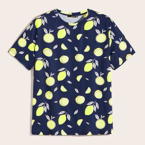 

Men Lemon Print Tee