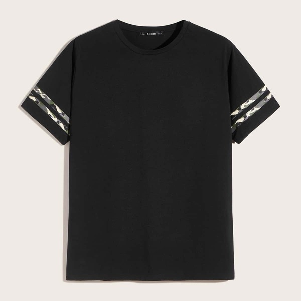 

Men Camo Striped Sleeve Tee