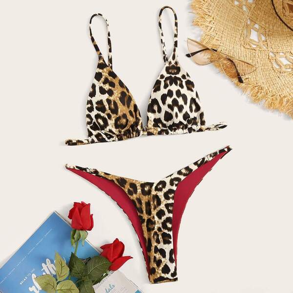 

Leopard Triangle Top With High Cut Bikini