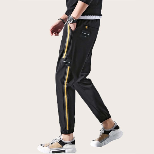 

Men Side Stripe Drawstring Waist Sweatpants