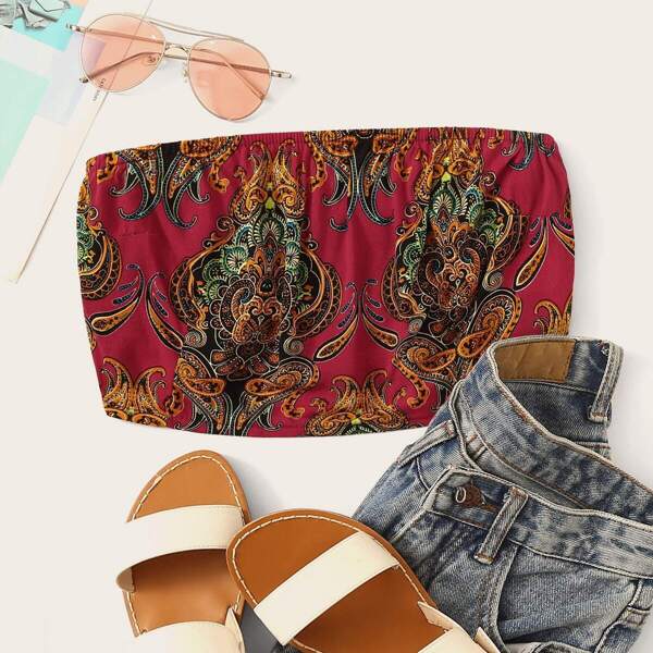 

Tribal Shirred Tube Top
