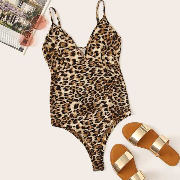 

Leopard Print Slip Bodysuit