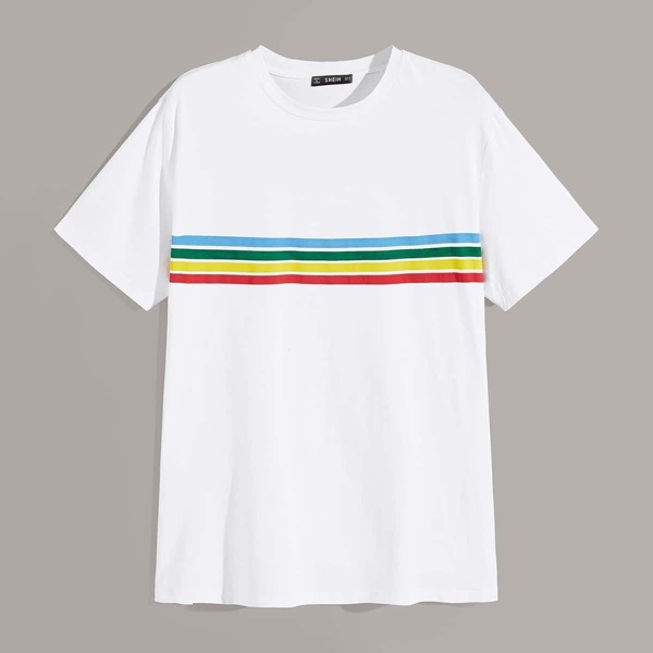 

Men Rainbow Striped Tee