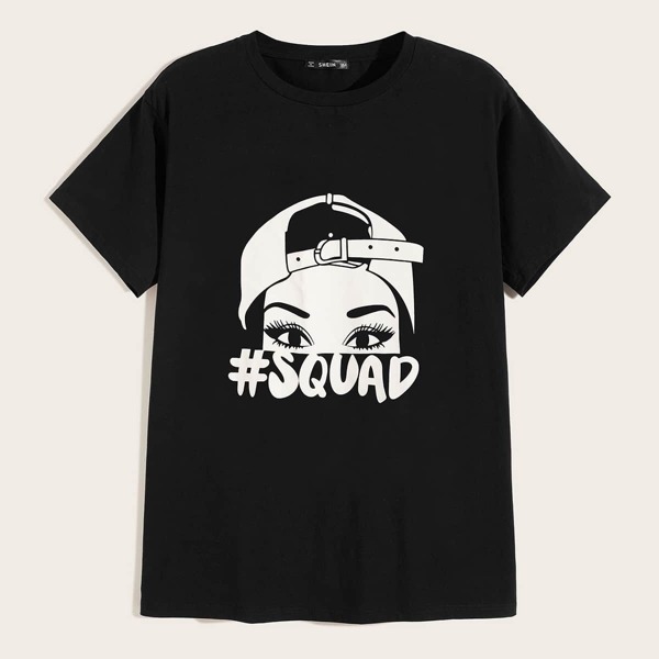 

Men Figure & Letter Print Tee