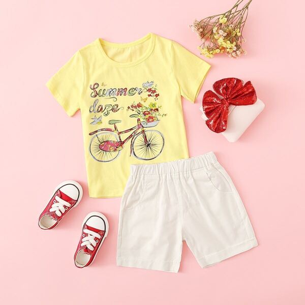 

Toddler Girls Mixed Print Top & Shorts Set, Multicolor