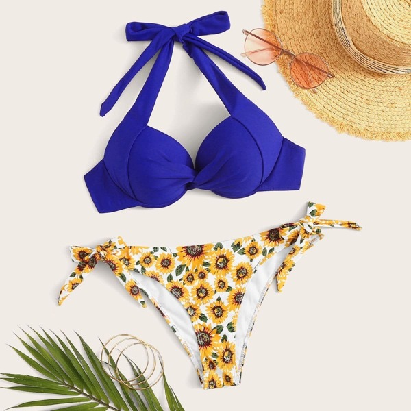 

Halterneck Twist Top & Random Sunflower Panty Bikini
