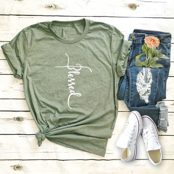 

Letter Print Tee, Army green