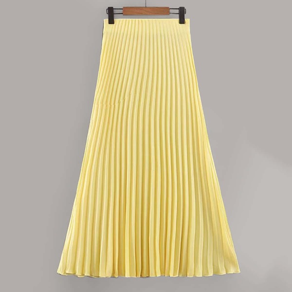 

Solid High Waist Pleated Skirt