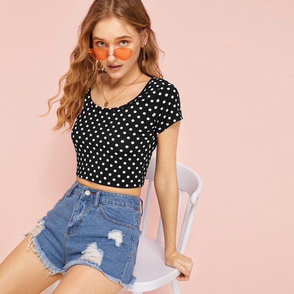 

Polka Dot Print Tee