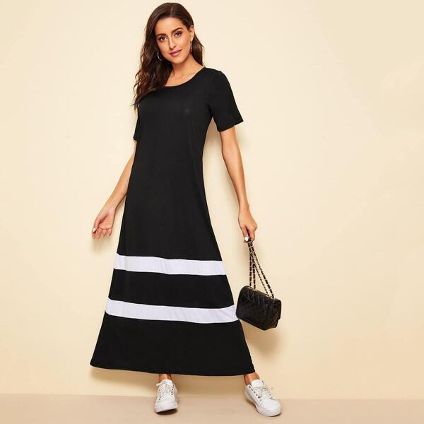 

Color Block Maxi Dress