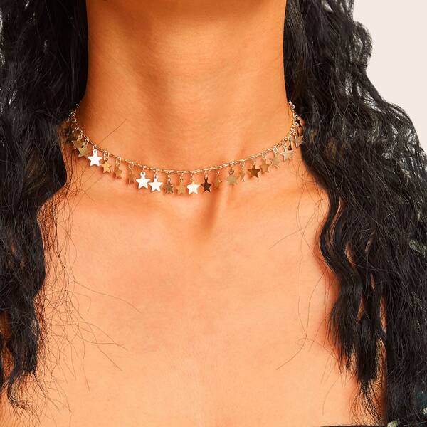 

Star Charm Choker 1pc, Gold