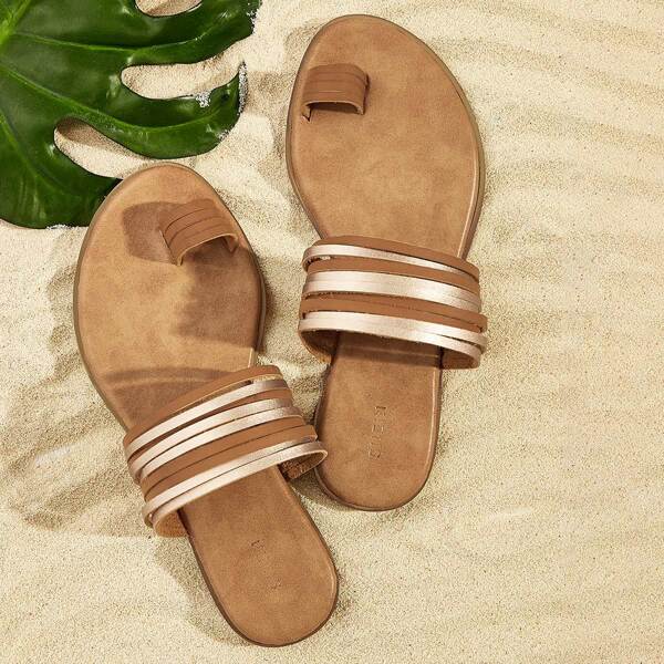 

Strappy Toe Post Slippers