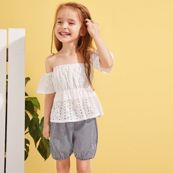 

Toddler Girls Bardot Schiffy Peplum Top & Striped Shorts Set, Multicolor