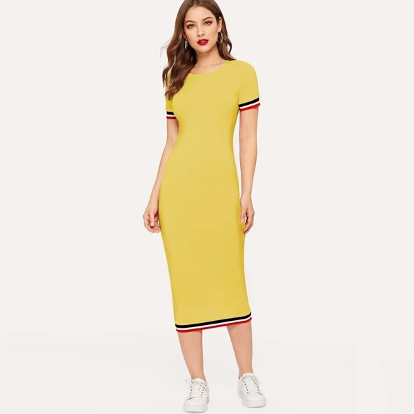 

Striped Trim Pencil Dress