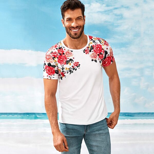 

Men Floral Print Tee