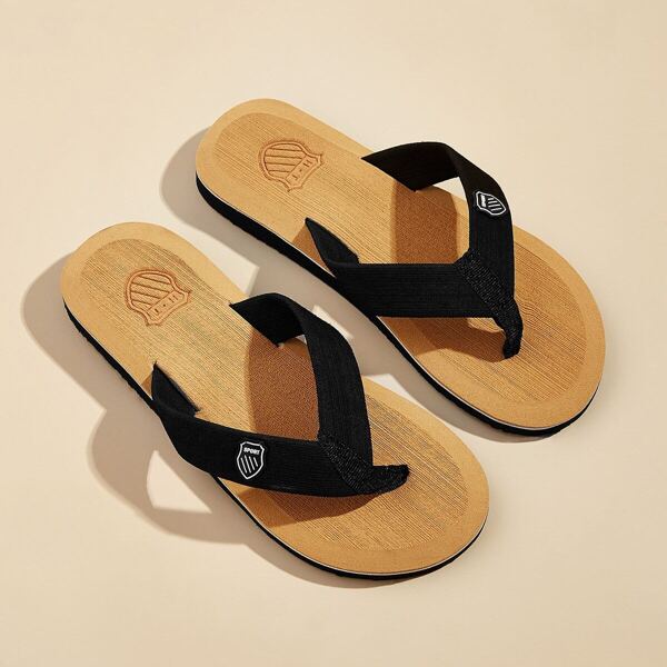 

Men PU Patch Detail Flip Flops