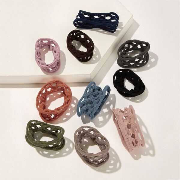 

Hollow Out Hair Tie 10pcs, Multicolor