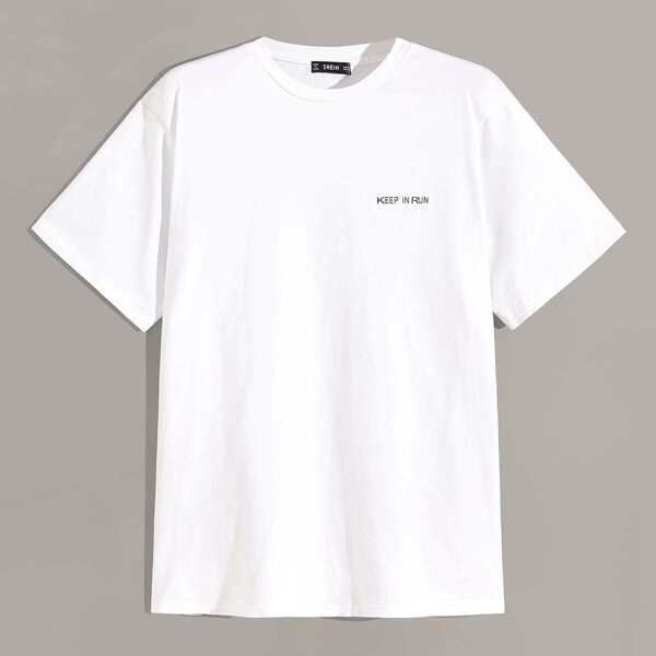 

Men Slogan Print Top