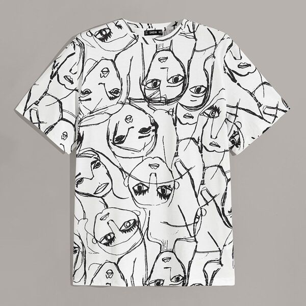 

Men Figure Sketch Print Tee