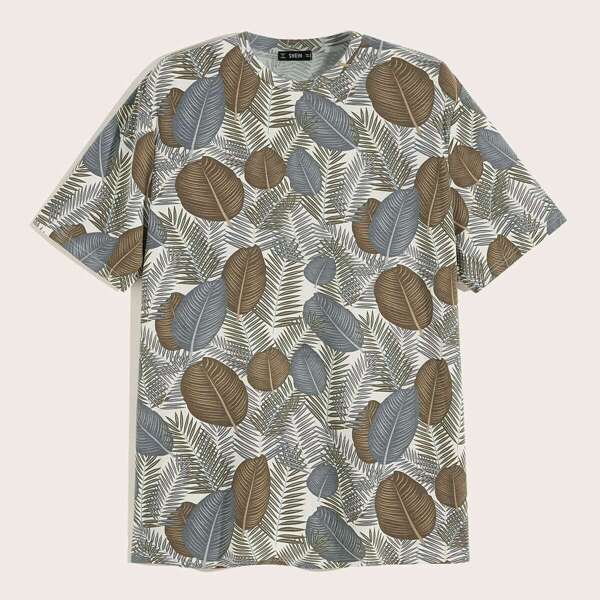 

Men Tropical Print Tee