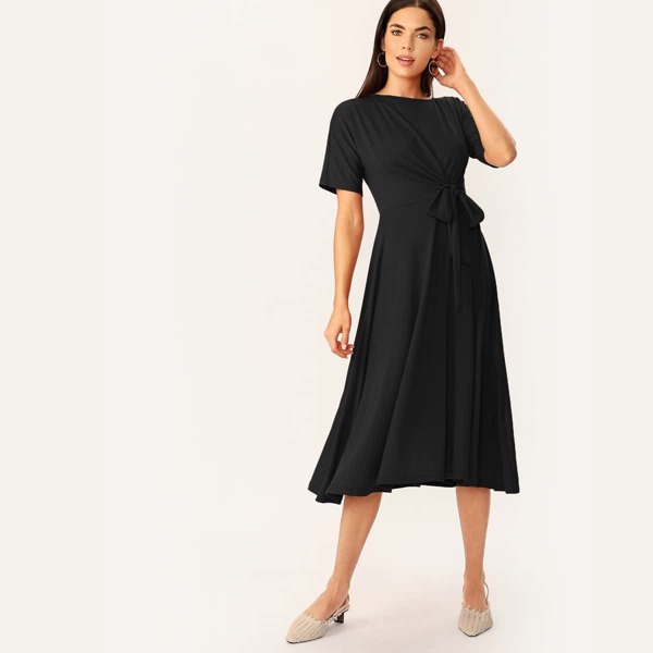 

Knot Front Fit & Flare Dress