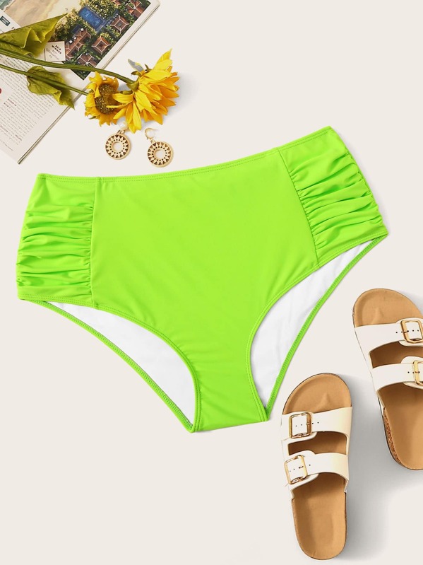 

Трусики для плавания со сборками и высокой талией размера плюс, null