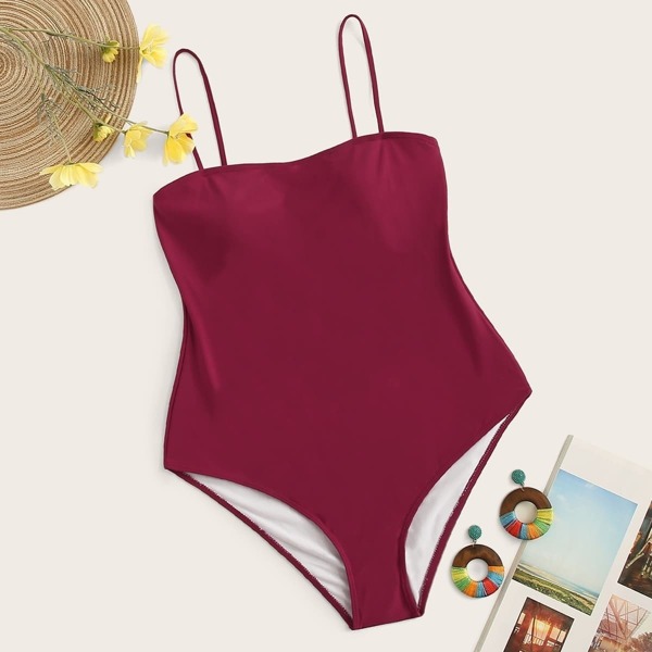 

Plus Spaghetti Strap One Piece Swimwear