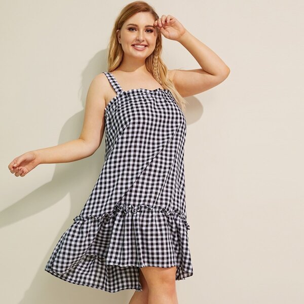 

Plus Gingham Flounce Night Dress