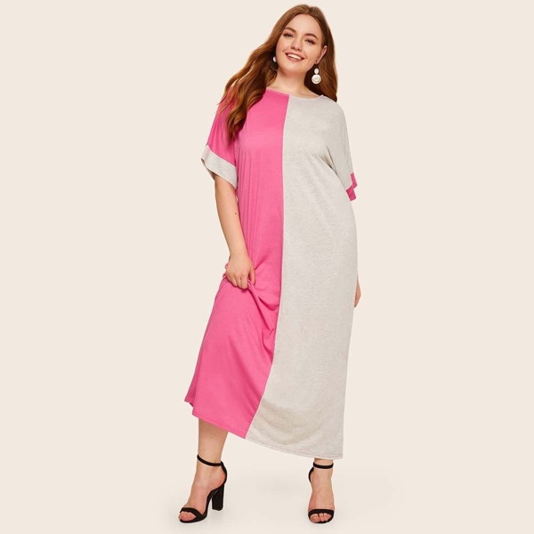 

Plus Two Tone Dress, Multicolor