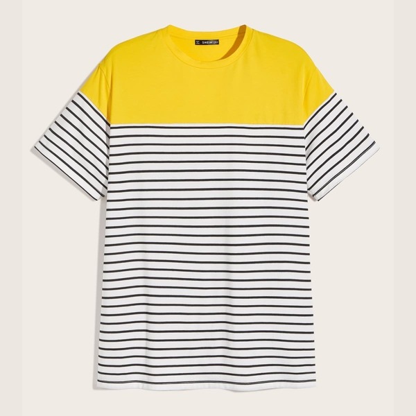 

Men Color-block Striped Tee, Multicolor