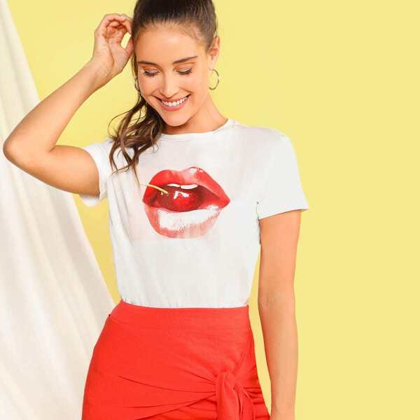 

Mouth & Cherry Print Tee