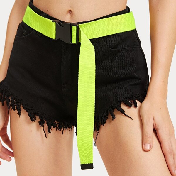 

Neon Lime Plastic Buckle Detail Belt, Green neon