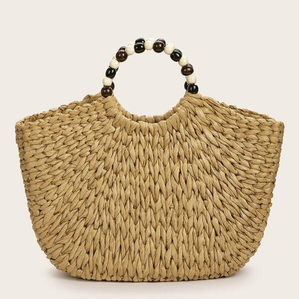 

Shell Decor Straw Plaited Tote Bag