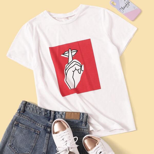 

Hand & Lip Print Tee