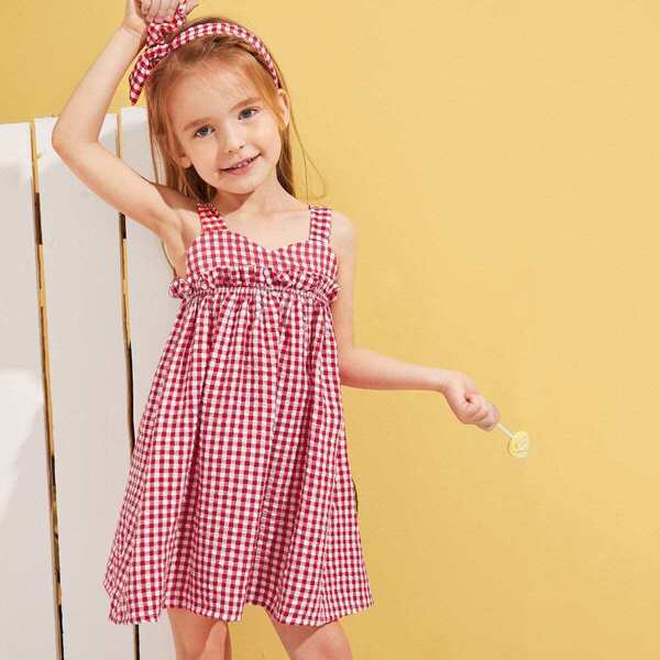 

Toddler Girls Frill Trim Gingham Slip Dress