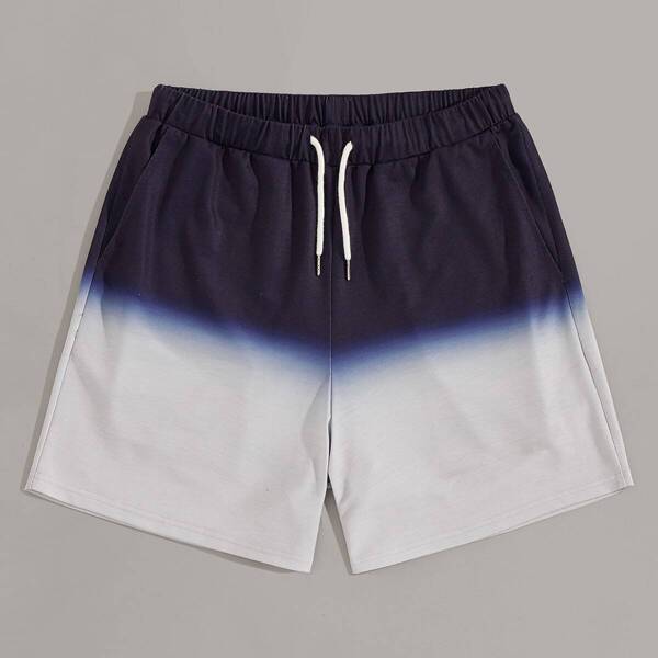 

Men Drawstring Waist Ombre Sweat Shorts