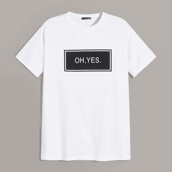 

Men Slogan Print Tee