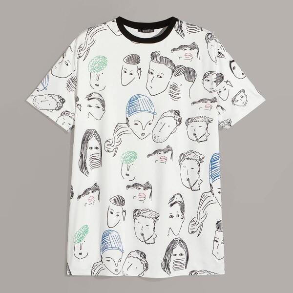 

Men Allover Figure Print Tee
