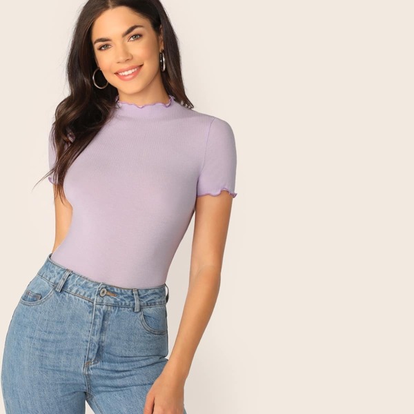 

Lettuce Edge Slim Fitted Tee, Purple pastel
