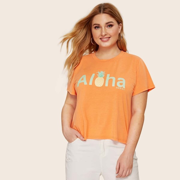 

Plus Letter And Pineapple Print Tee