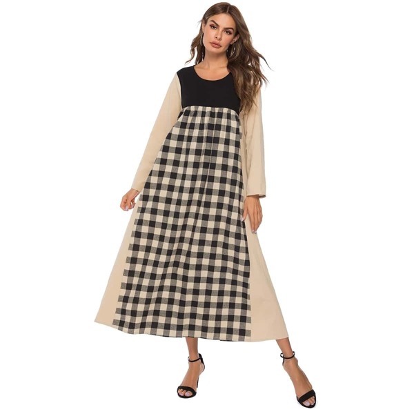 

Cut And Sew Gingham Longline Dress