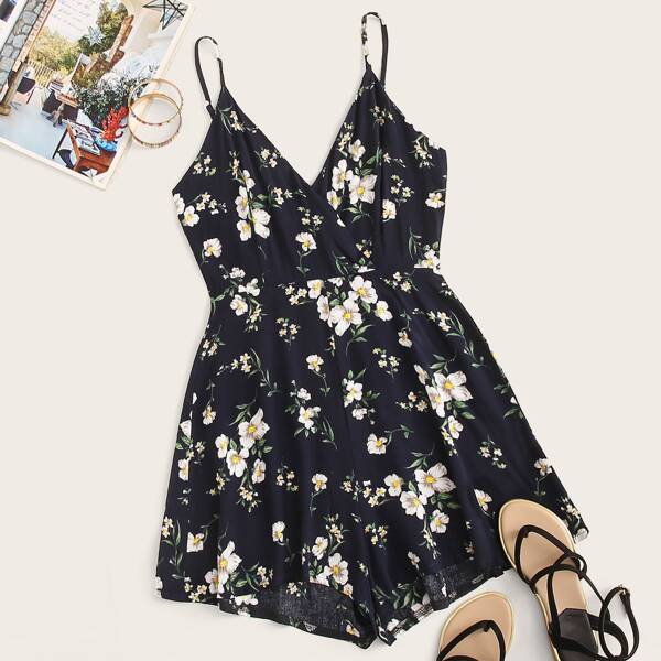 

Ditsy Floral Plunge Cami Playsuit